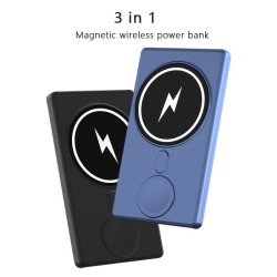 Magnetická power banka s bezdrátovou nabíječkou - černá
