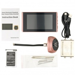Digitální dveřní kukátko TS-1603 - 4,3 LCD, IR, PIR Růžovozlaté