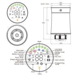 Sada chytré termostatické hlavice a gateway ZigBee 3.0 3x Bílá termohlavice + 1x Gateway